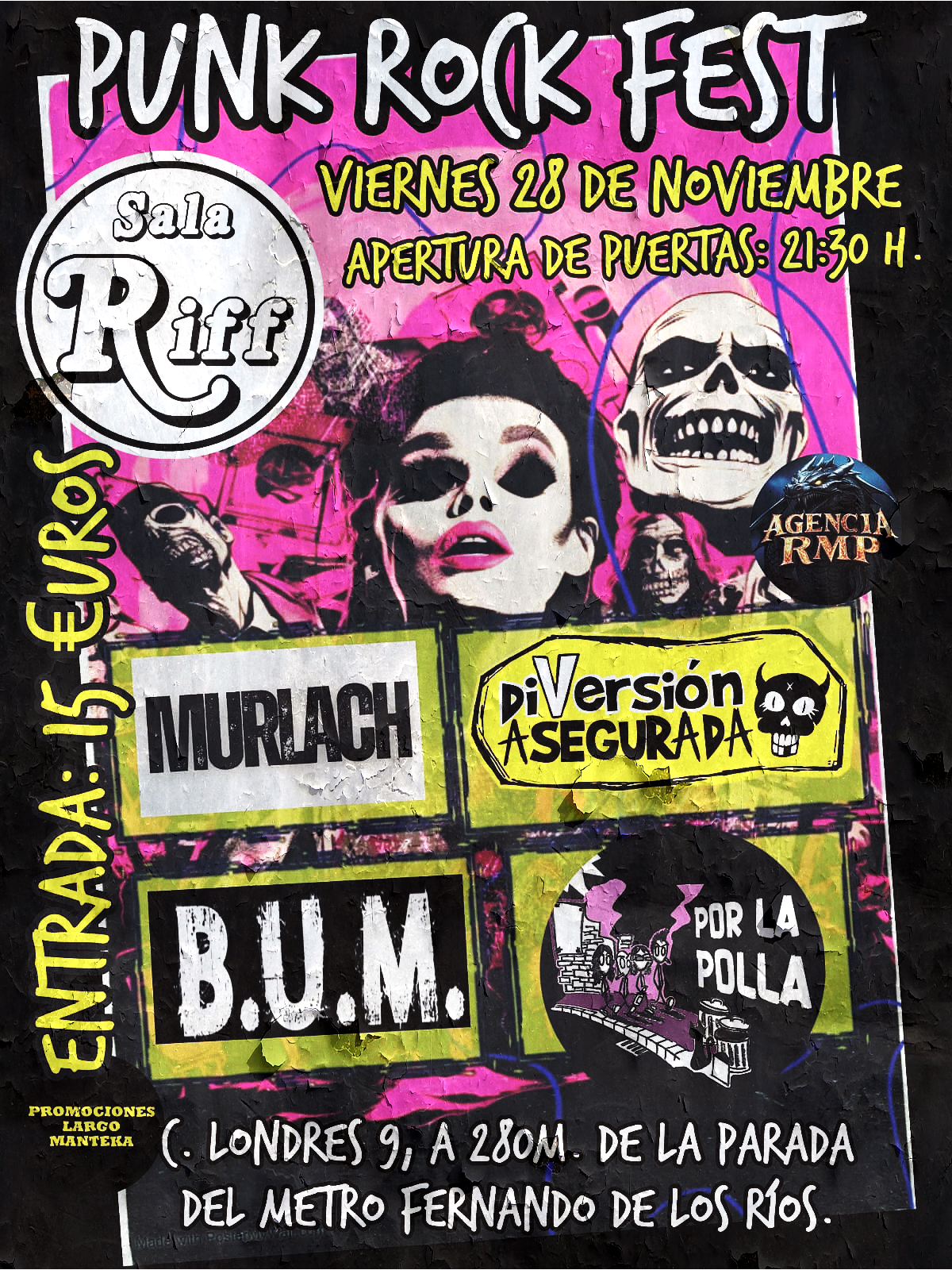 Cartel de concierto Diversión Asegurada