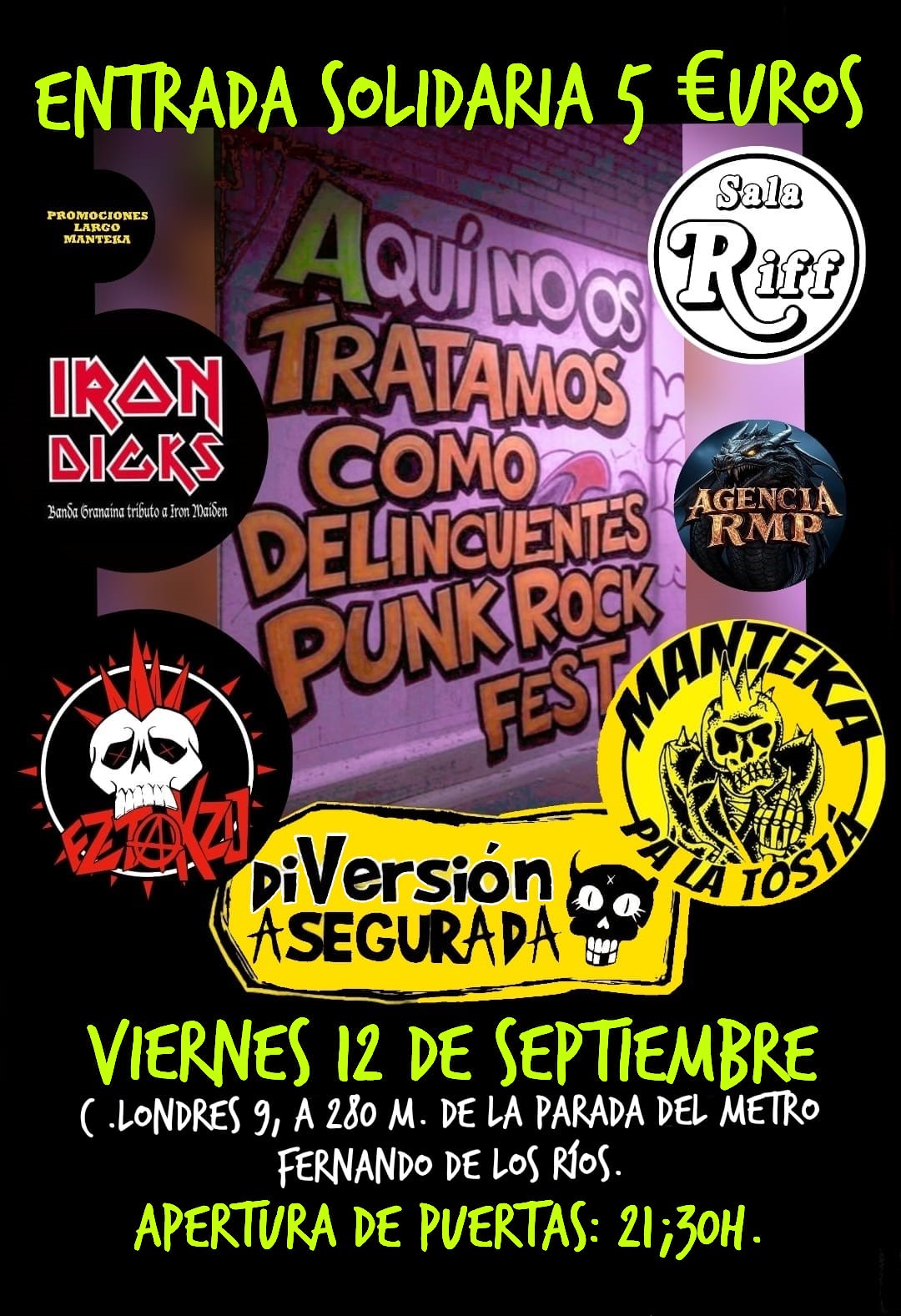 Cartel de concierto Diversión Asegurada